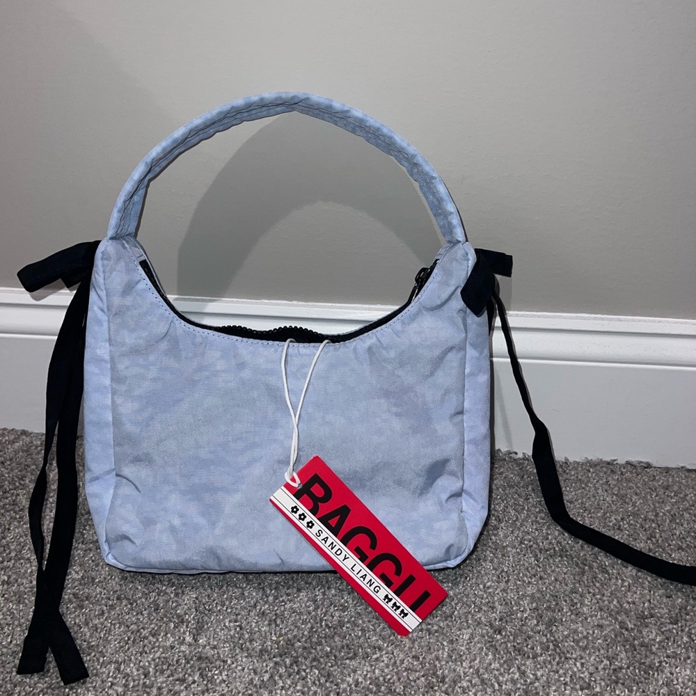 NWT Baggu x Sandy Liang Bow Bag in Pale Blue